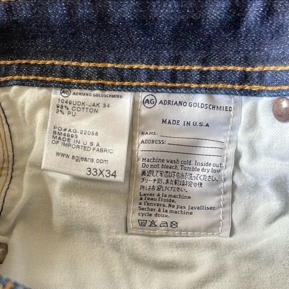 AG Adriano Goldschmied The Protege Straight Leg Jeans, Mens Size 33 X 34 - Picture 6 of 7